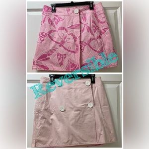 Lilly Pulitzer Size 8 Reversible Wrap Skirt Spring Pink Great Texture & Pattern